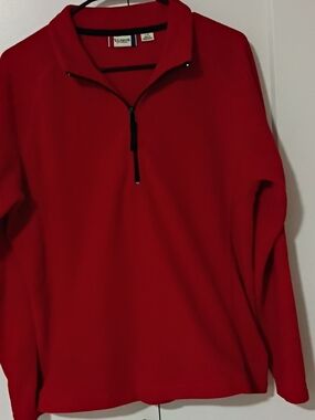 Clinique Men's Red Zip-Up Pullover